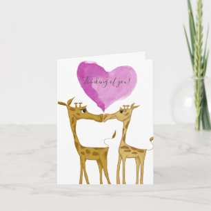 Adorable Giraffe Lovers Note Card