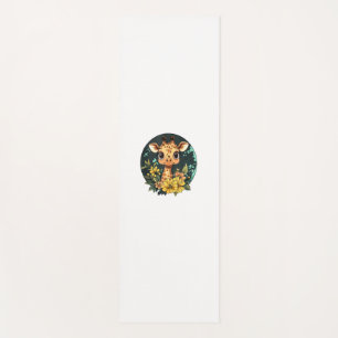 Adorable Giraffe Surrounded By Flowers _4 Yoga Mat