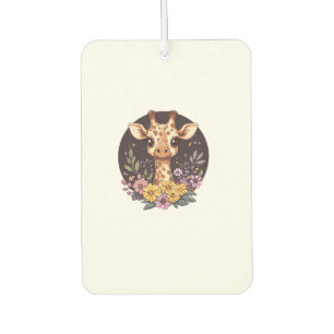 Adorable Giraffe Surrounded By Flowers Air Freshener