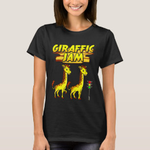 Adorable Giraffic Jam Pun Traffic Jam Giraffes T-Shirt