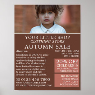 Adorable Girl, Children's Clothing Store Advert Poster