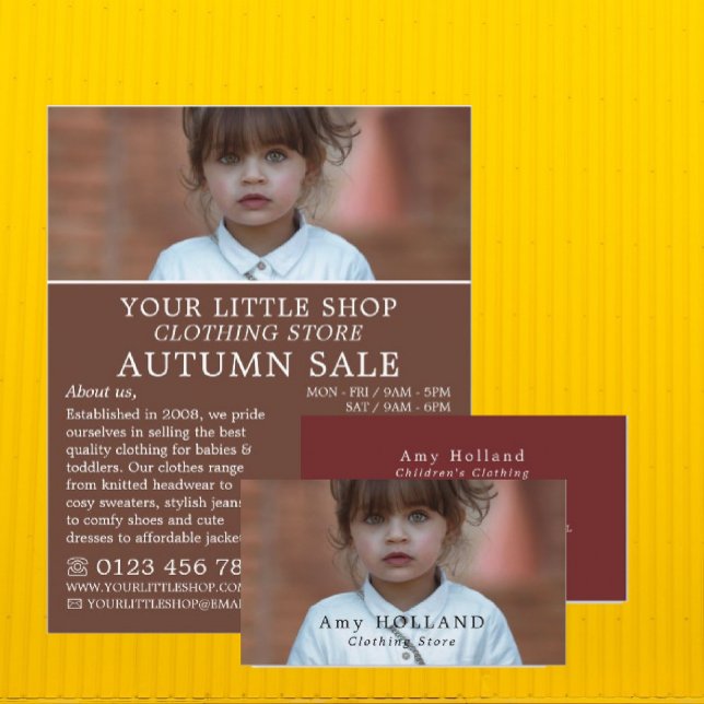 Adorable Girl, Children's Clothing Store Business Card (Creator Uploaded)