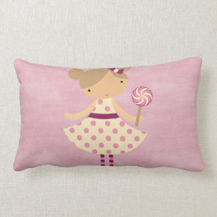 Adorable Girly Country Doll Lumbar Pillow