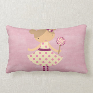 Adorable Girly Country Doll Lumbar Pillow