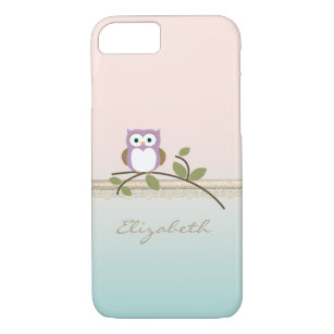 Adorable Girly Cute Owl,Personalized Case-Mate iPhone Case