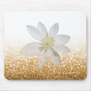 Adorable Girly,Daisy ,Glittery,Bokeh ,Personalized Mouse Pad