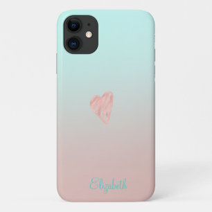 Adorable Girly Ombre Heart iPhone 11 Case
