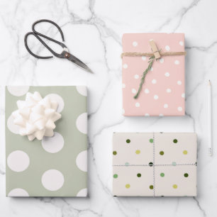 Adorable girly polka dots in pastel colours l Pink Wrapping Paper Sheet