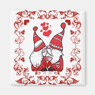 Adorable Gnome Kisses Magnet