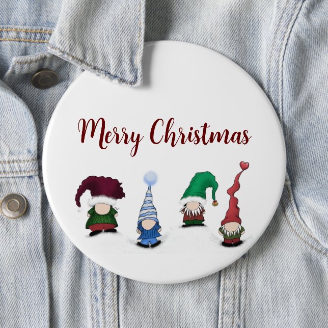 Adorable Gnome Posse 6 Inch Round Button (In Situ)