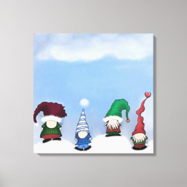 Adorable Gnome Posse Canvas Print (Front)