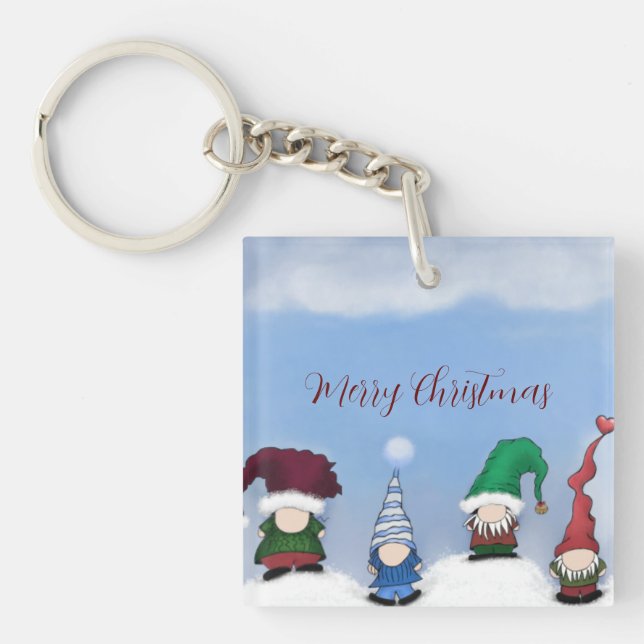 Adorable Gnome Posse Keychain (Front)