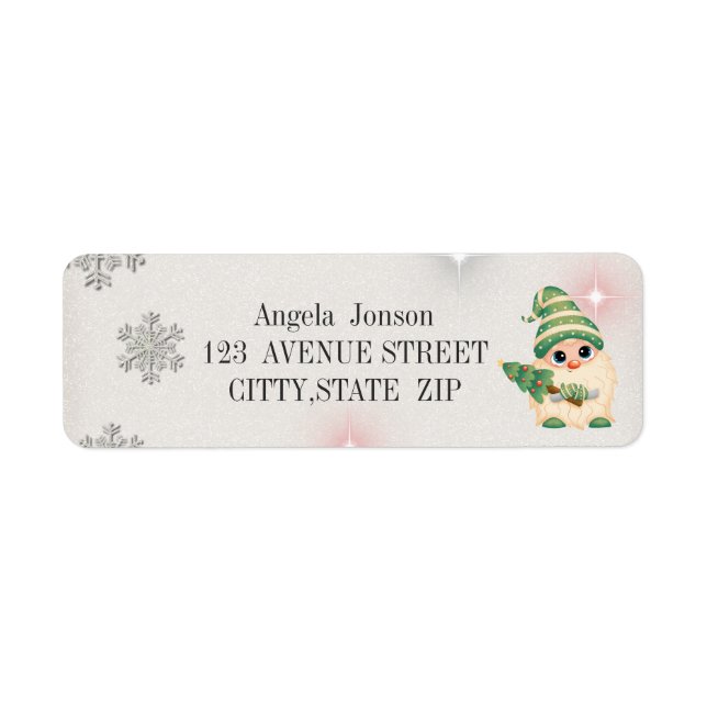 Adorable Gnome,Snowflakes,Glitter (Front)
