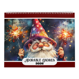 Adorable Gnomes 2025 Two Page Large Calendar