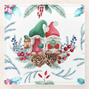 Adorable Gnomes  Glass Coaster