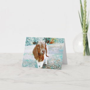 Adorable Goat to say Hello - Blank Card