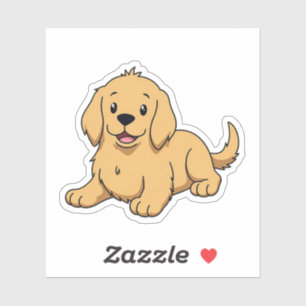 Adorable Golden Retriever, Cozy Anime Charm, Small