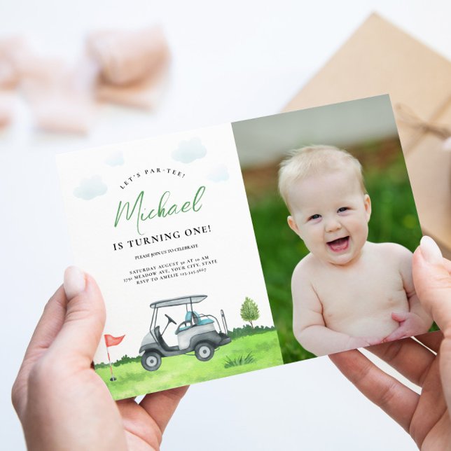 Adorable Golf Anniversaire Photo Invitation (Créateur téléchargé)