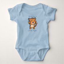 Adorable Grandma's Little Tiger Custom Blue