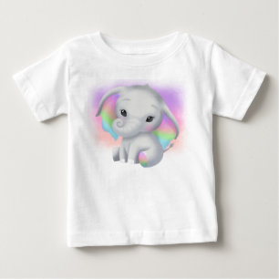 ADORABLE GRAY ELEPHANT WITH COLORFUL EARS BABY T-Shirt