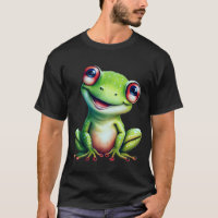 Adorable Green Frog with Wide Eyes and a Smile