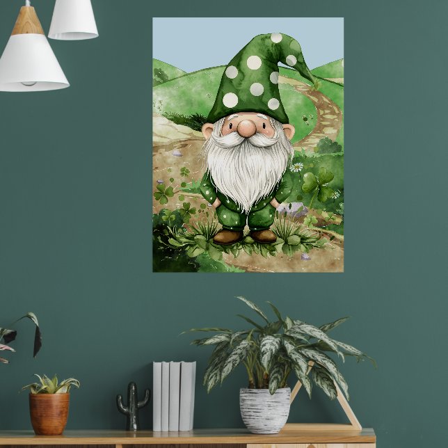 Adorable Green St. Patrick's Day Gnomes Poster (Living Room 1)