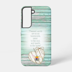 Adorable Green Wood Heart Rainbow Bee Scripture Samsung Galaxy Case