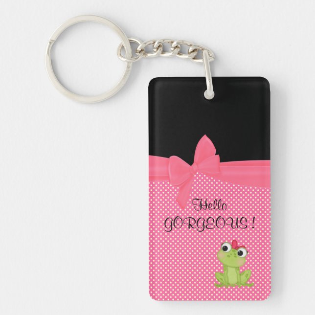 Adorable Grenouille mignonne sur Pois-Bonjour magn (Devant)