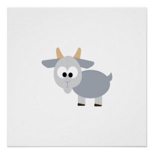Adorable grey goat poster