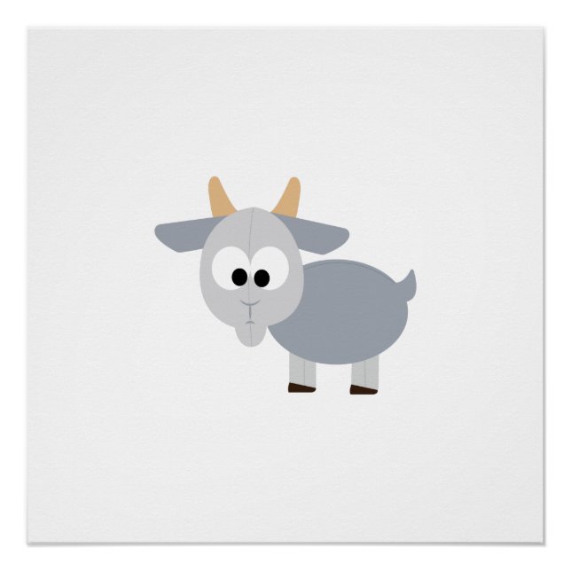 Adorable grey goat poster (Front)