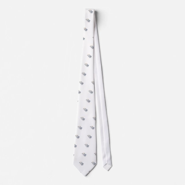 Adorable grey goat tie (Front)