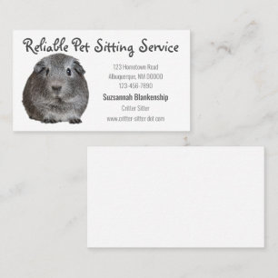 Adorable Grey Guinea Pig Photograph Business Card