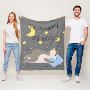 Adorable grey pattern kids fleece blanket