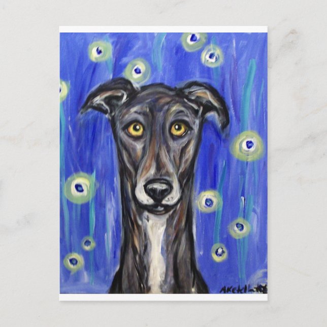 Adorable Greyhound portrait Postcard (Front)