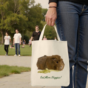 Adorable Guinea Pig Eating Celery Photography Tote Bag