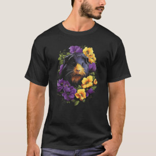 Adorable Guinea Pig in Colourful Purple and Yellow T-Shirt
