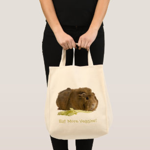 Adorable Guinea Pig Photo Reusable Eco Green Tote Bag