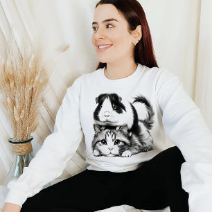 Adorable Guinea Pig Riding a Cat – Unique Gift for T-Shirt
