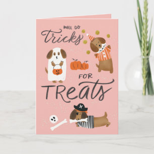 Adorable Halloween Dachshund Greeting Card