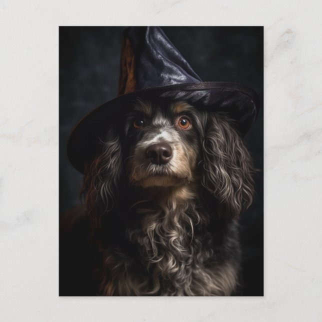 Adorable Halloween Dog Postcard (Front)