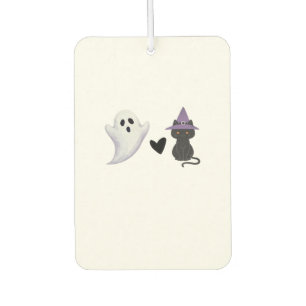 Adorable Halloween Duo Friendly Ghost and Black Ca Air Freshener