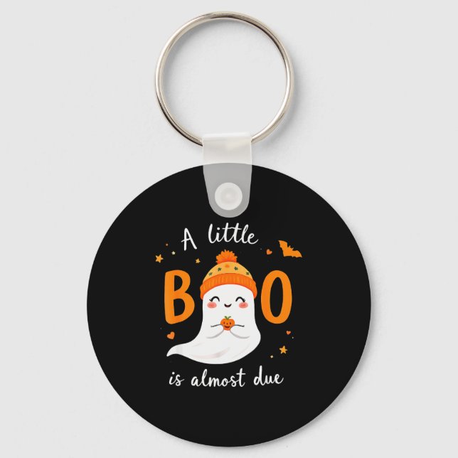 Adorable Halloween Ghost A Little Boo Is Almost Du Keychain (Front)