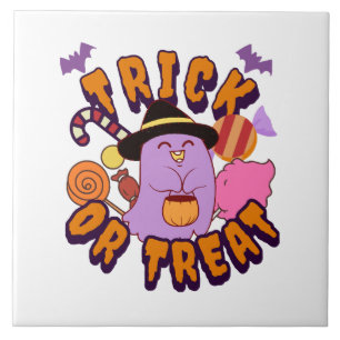 Adorable Halloween Ghost Trick or Treat Tile