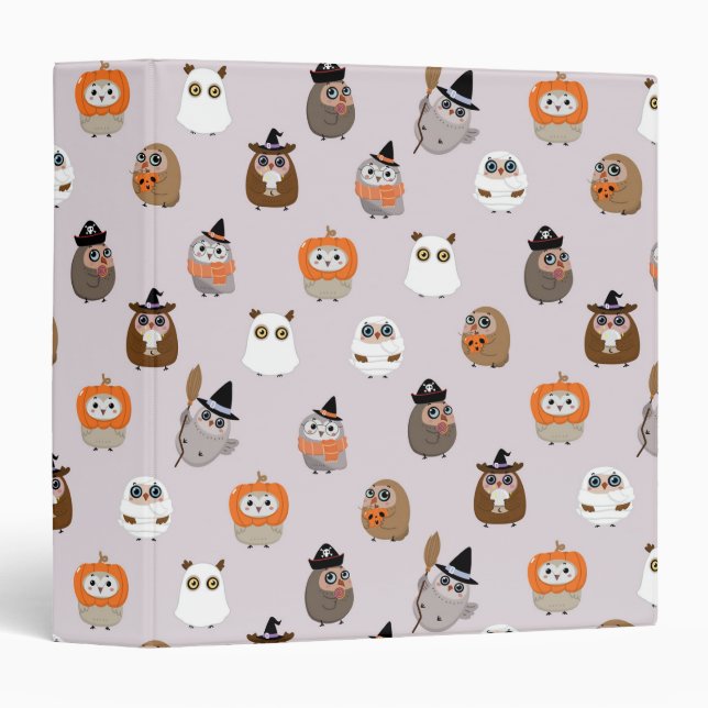 Adorable Halloween Owls Pattern Binder (Front/Spine)