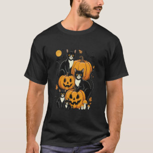 Adorable Halloween Pumpkin Cats - Cute Halloween K T-Shirt
