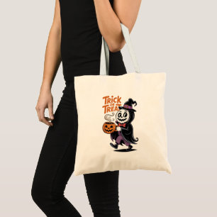 Adorable Halloween Skeleton Witch Tote Bag