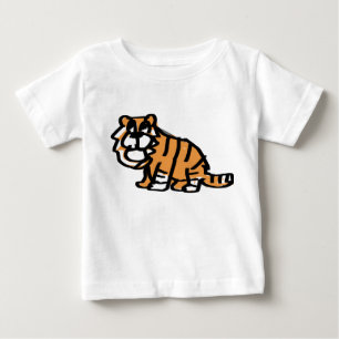 Adorable Hand-Drawn Baby Tiger Cartoon Kids T-Shir T-Shirt