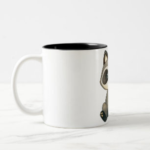 Adorable Hand-Drawn Raccoon Illustration Two-Tone Coffee Mug