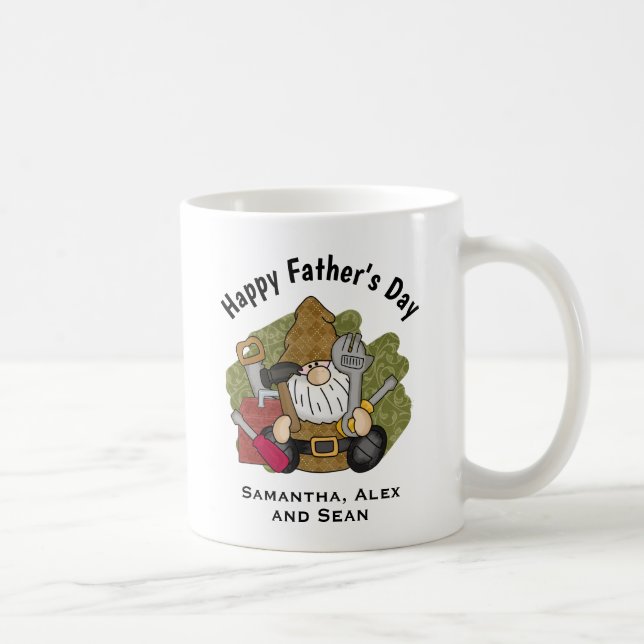 Adorable Handyman & Carpenter Garden Gnome Coffee Mug (Right)