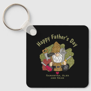 Adorable Handyman & Carpenter Garden Gnome Keychain